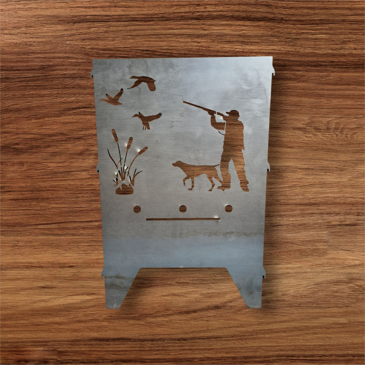 Feuerkorb Jäger und Hund Motiv