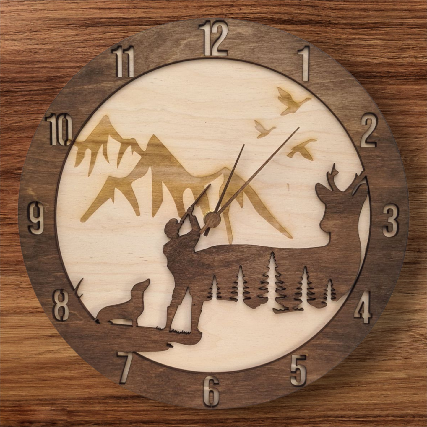 Holz Uhr Rehbock