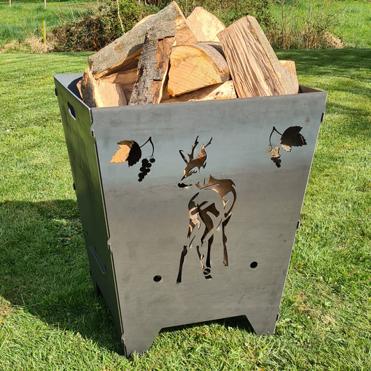 Feuerkorb Rehbock-Motiv