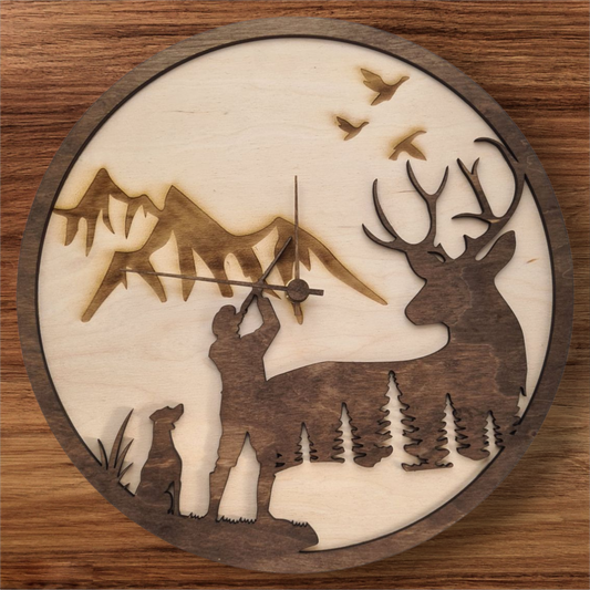 Holz Uhr Hirsch